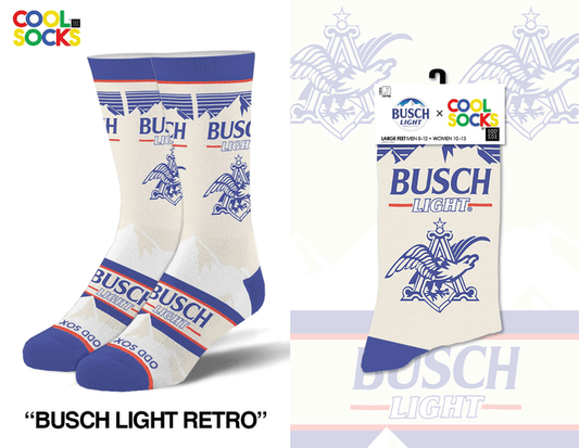 Busch Light Retro - Mens Crew Folded - Premium socks from Cool Socks - Just $12.95! Shop now at Pat's Monograms