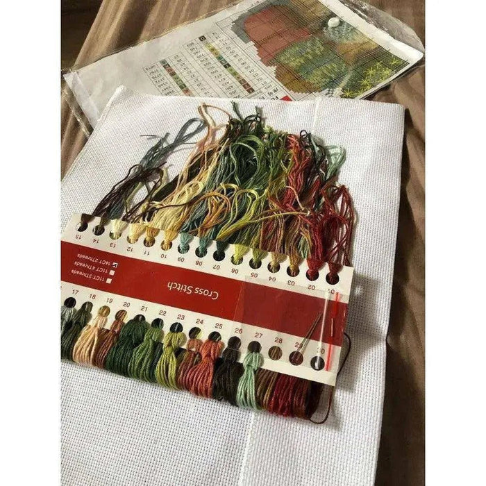Cactus cross stitch pattern succulents embroidery set diy decor handmade gift