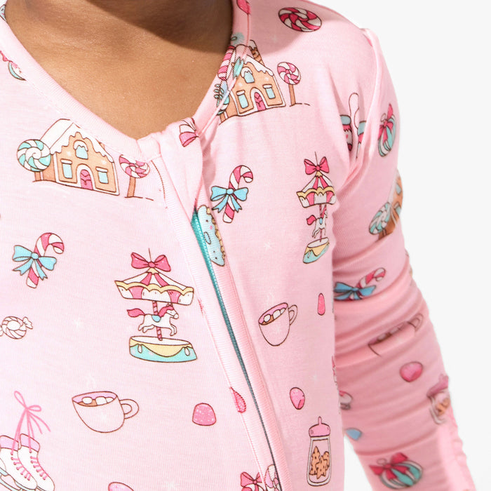 Candy Cane Lane Bamboo Convertible Footie