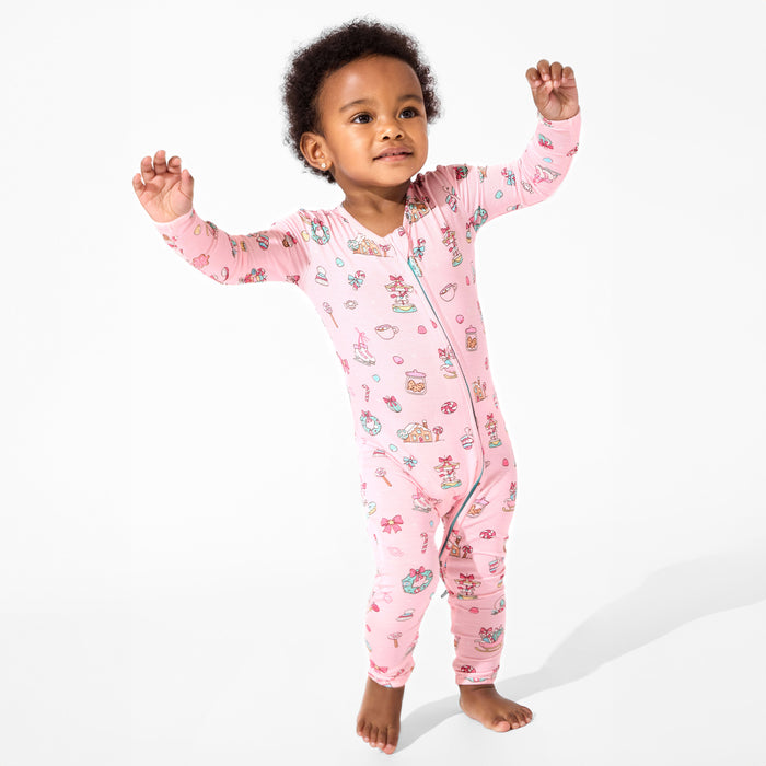 Candy Cane Lane Bamboo Convertible Footie