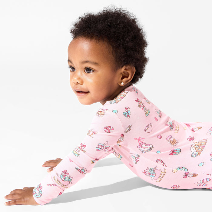 Candy Cane Lane Bamboo Convertible Footie