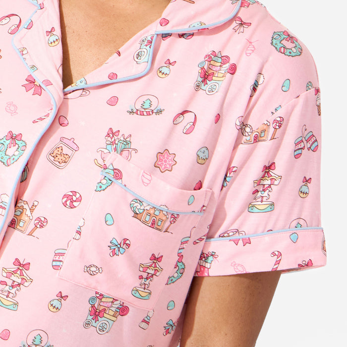 Candy Cane Lane Bamboo Women's Pajama Short Set