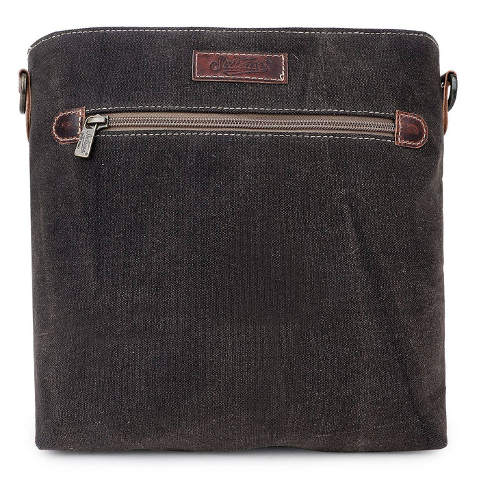 Canvas Cowhide & Leather Women Crossbody - Platinum/ Black - Premium crossbody from Sixtease Bags USA - Just $45! Shop now at Pat's Monograms