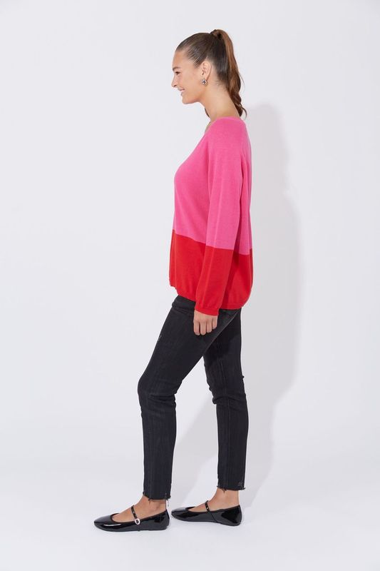 Casablanca Block Knit (Chilli/Pink)