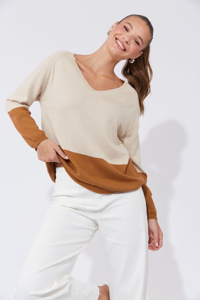 Casablanca Block Knit (Sand/Dune)