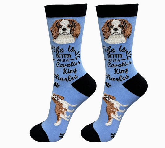 Cavalier King Charles - Life is Better Socks - Premium Socks from Sock Daddy - Just $10.95! Shop now at Pat's Monograms