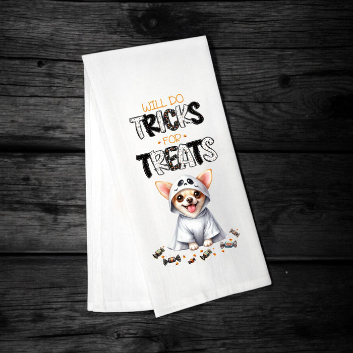 Chihuahua - Will Do Tricks for Treats Tea Towel - Premium Kitchen Towel from Pat's Monograms - Just $14.95! Shop now at Pat's Monograms