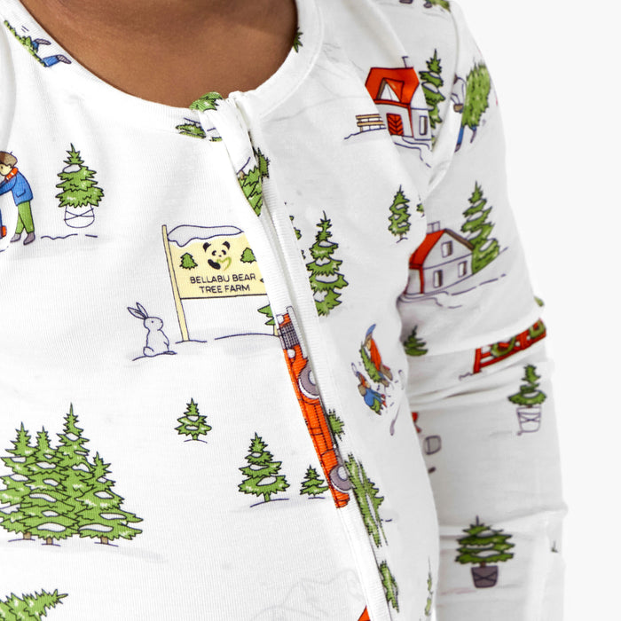Christmas Tree Farm Bamboo Convertible Footie
