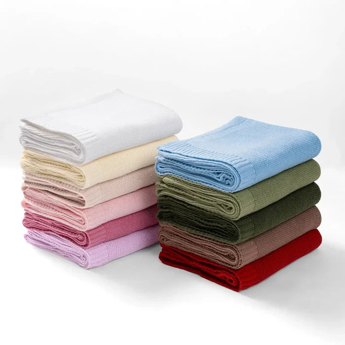 Classic Knit Baby Blanket - 100% Cotton Shima Seiki Knitting - Premium Baby Blanket from SwaddleAn - Just $38.95! Shop now at Pat's Monograms