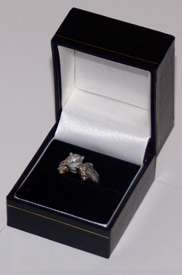 Classic Leatherette-look Ring boxes Black Box of 24