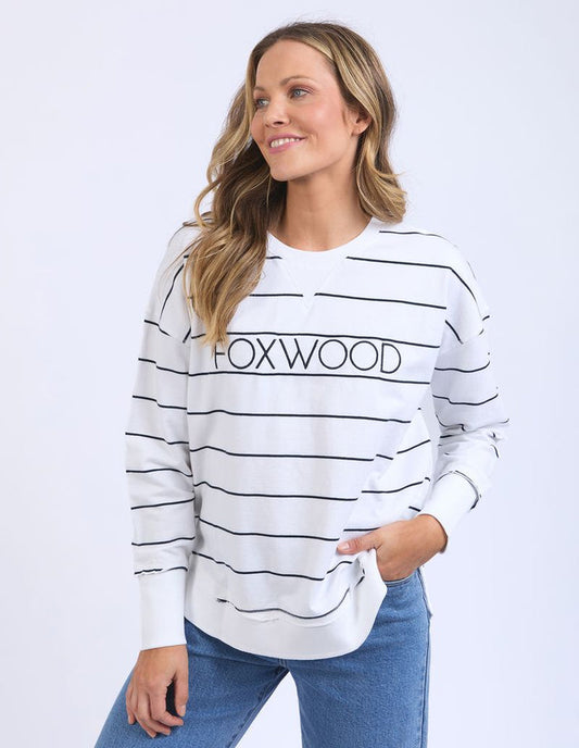 Classic Stripe Simplified Crew (White/Navy Stripe)