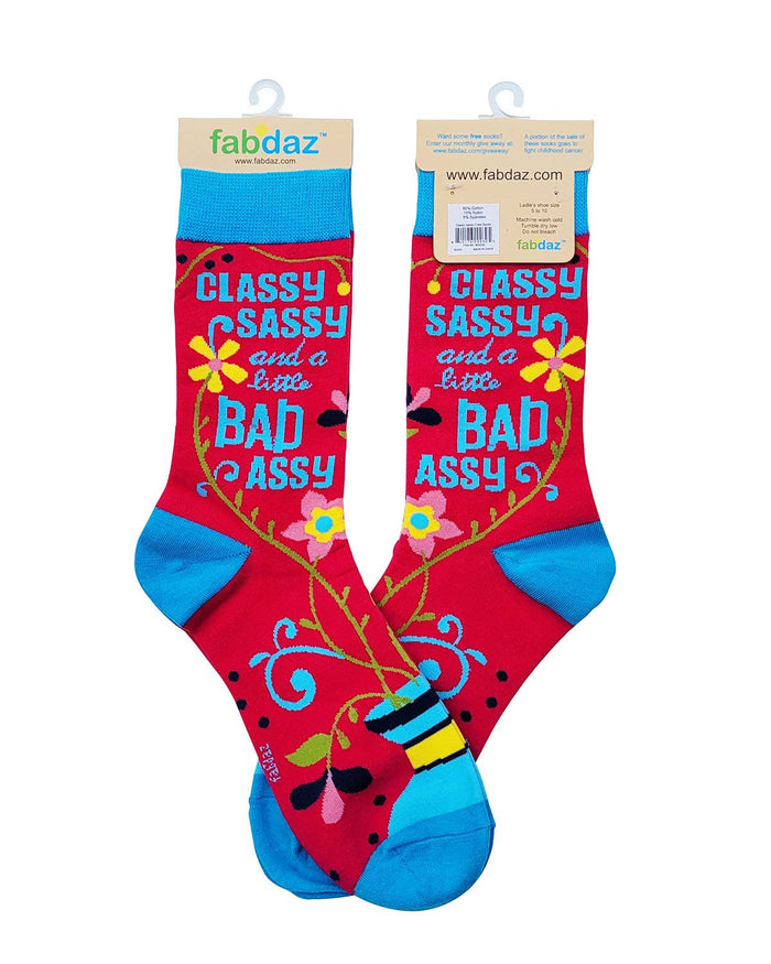 Classy Sassy and a Little Bad Assy Women's Crew Socks - Premium socks from Fabdaz - Just $11.95! Shop now at Pat's Monograms