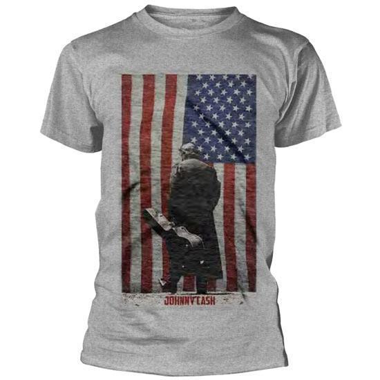 T-Shirt - Johnny Cash - American Flag-Metalomania