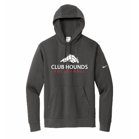 Club Hounds - ADULT Nike Club Fleece Sleeve Swoosh Pullover Hoodie NKDR1499 with full front logo