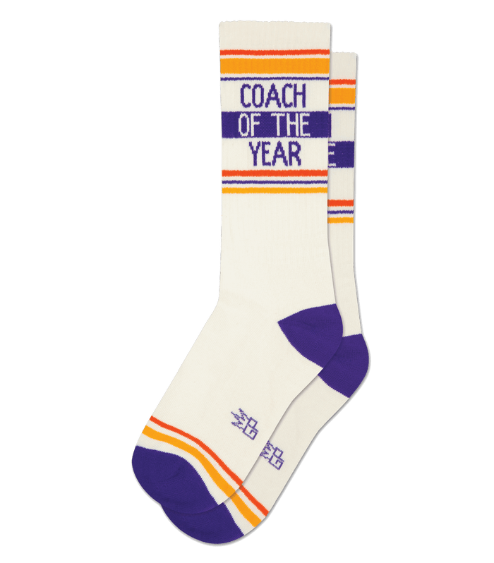Coach Of The Year Gym Crew Socks - Premium Socks from Gumball Poodle - Just $12.95! Shop now at Pat's Monograms