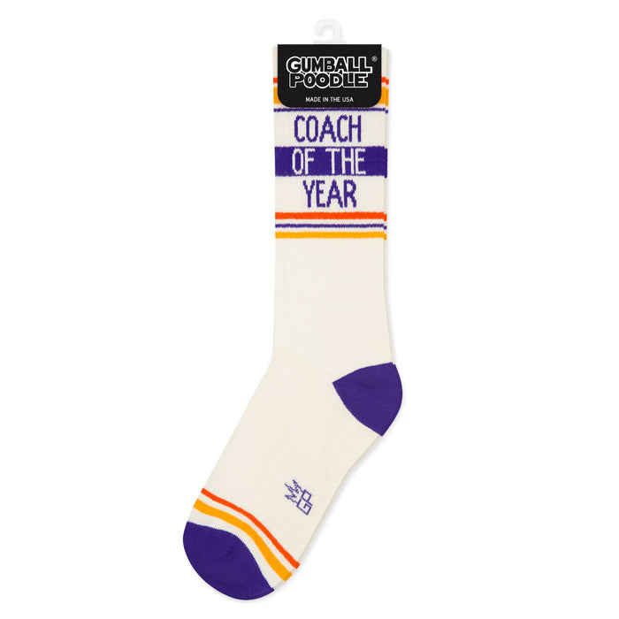 Coach Of The Year Gym Crew Socks - Premium Socks from Gumball Poodle - Just $12.95! Shop now at Pat's Monograms
