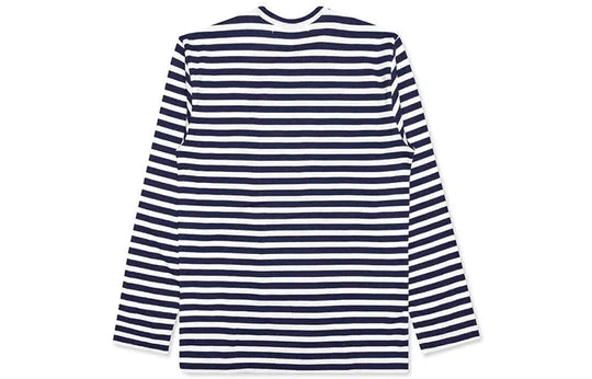 COMME DES GARCONS PLAY Green Printing Stripe Long Sleeves - Blue/White - AZ-T052-051-1