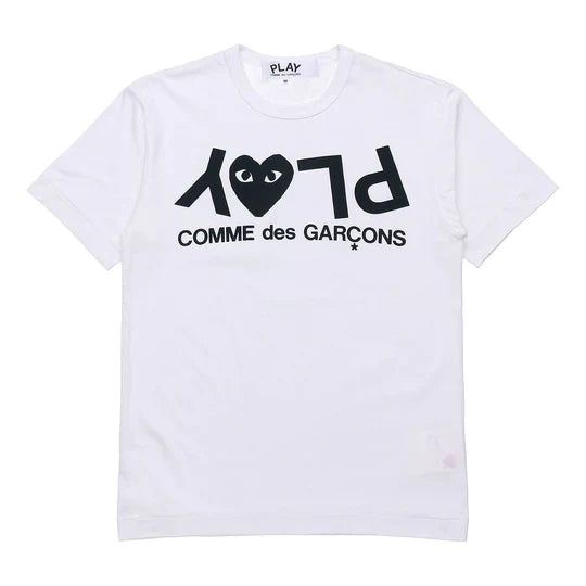 COMME DES GARCONS PLAY Inverted Text T-Shirt - White - AZ-T068-051-1