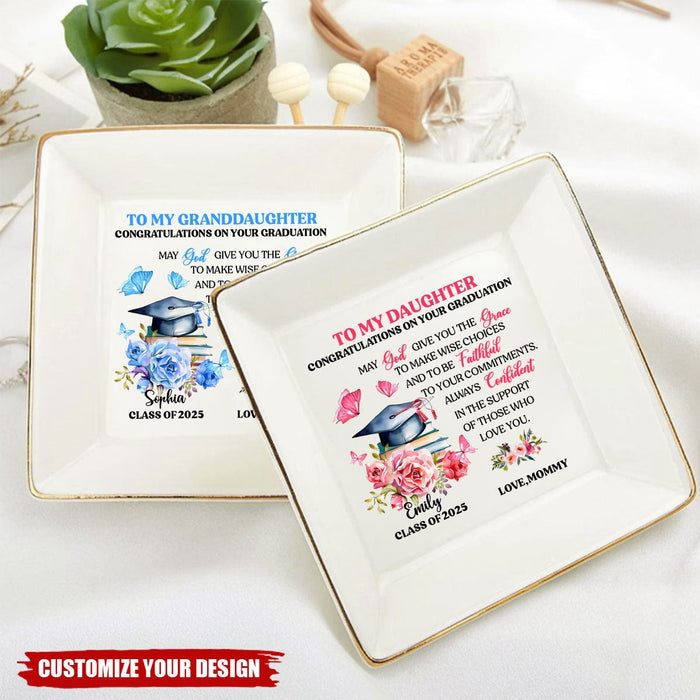 Congratulations On Your Graduation - Personalized Jewelry Dish