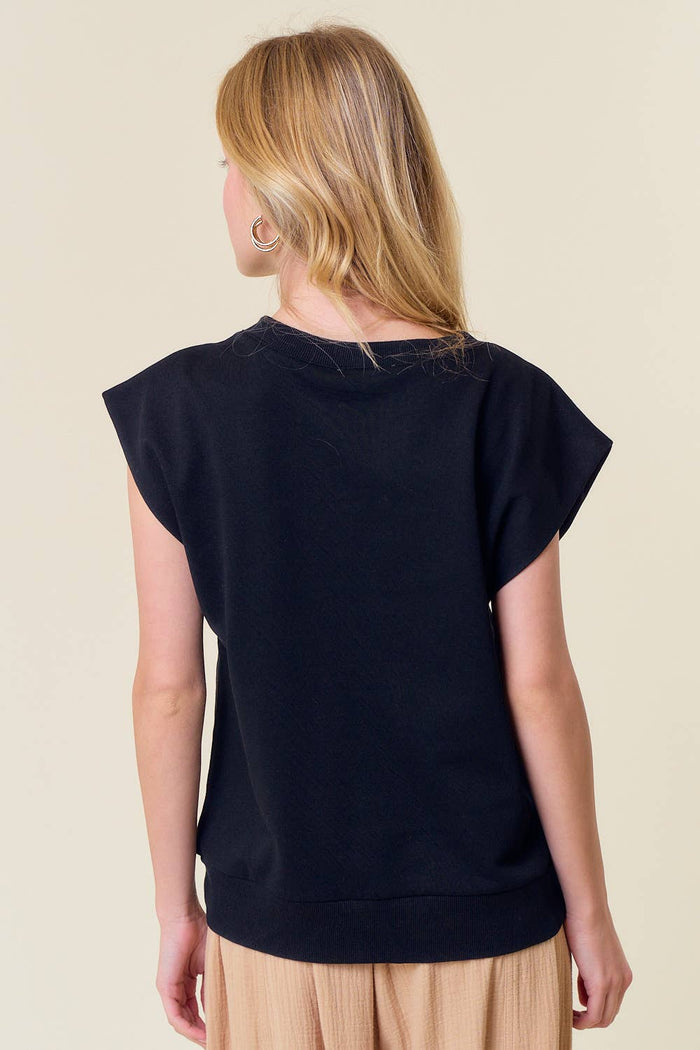 COTTON FRENCH TERRY CREW NECK MUSCLE SWEATSHIRT