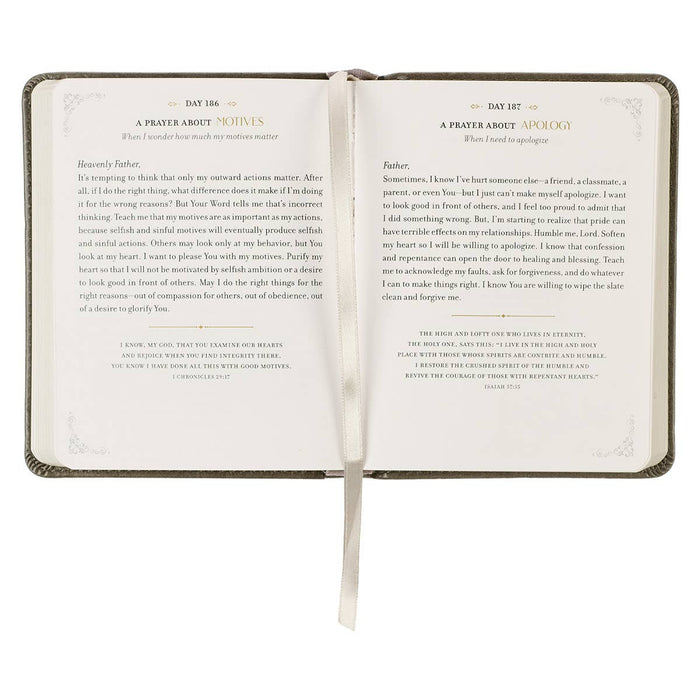 Daily Prayers for Graduates Gray Faux Leather Devotional - Premium Books and Devotionals from Christian Art Gifts - Just $14.99! Shop now at Pat's Monograms