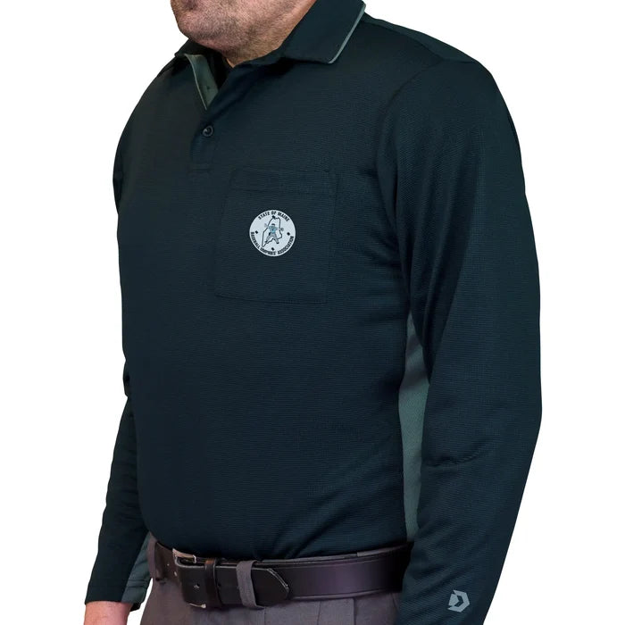 Davis BFX MLB Homage V2 Side Panel LS Black Umpire Shirt (Maine)