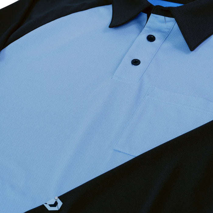 Davis MX3 Powder Blue/Black LS Raglan Sleeve Umpire Shirt