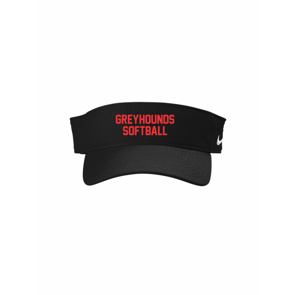 DE Softball - Nike Dri-FIT Team Performance Visor NKFB5675 with Greyhounds Softball