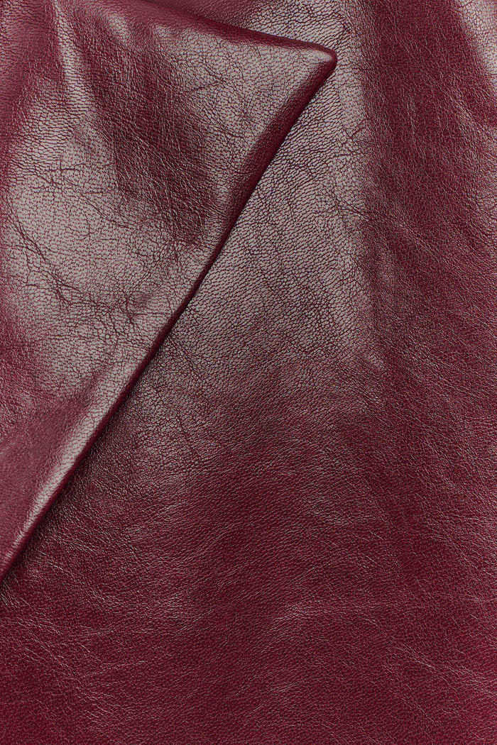 Deborah Faux Leather Coat - Cherry Red
