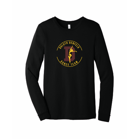Denfeld Dance Team - BELLA+CANVAS® Unisex Jersey Long Sleeve Tee BC3501 with full front logo