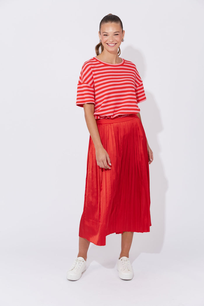 Doha Pleated Skirt (Chilli)