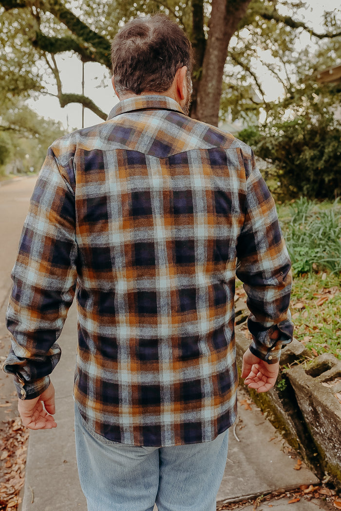 Dollard Shirt, Herringbone Check, Brown / Beige / Blue