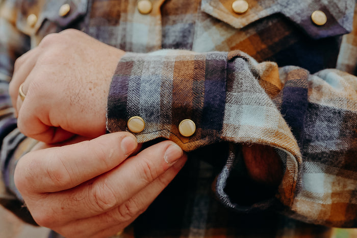 Dollard Shirt, Herringbone Check, Brown / Beige / Blue