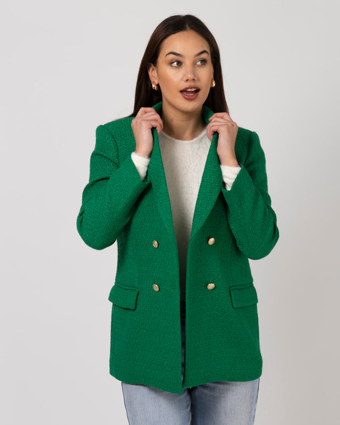 Stella + Gemma Dominique Double Breasted Blazer - Green