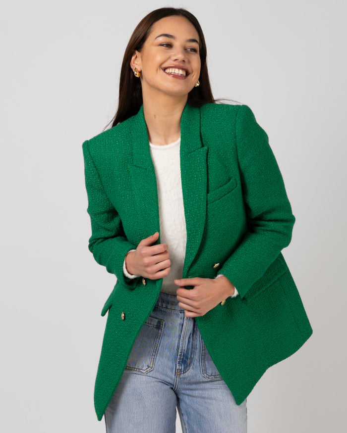 Stella + Gemma Dominique Longline Blazer Green