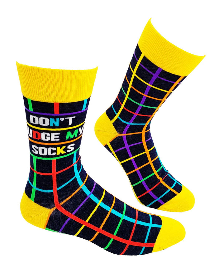 Don't Judge My Socks Men's Novelty Crew Socks - Premium Socks from Fabdaz - Just $11.95! Shop now at Pat's Monograms