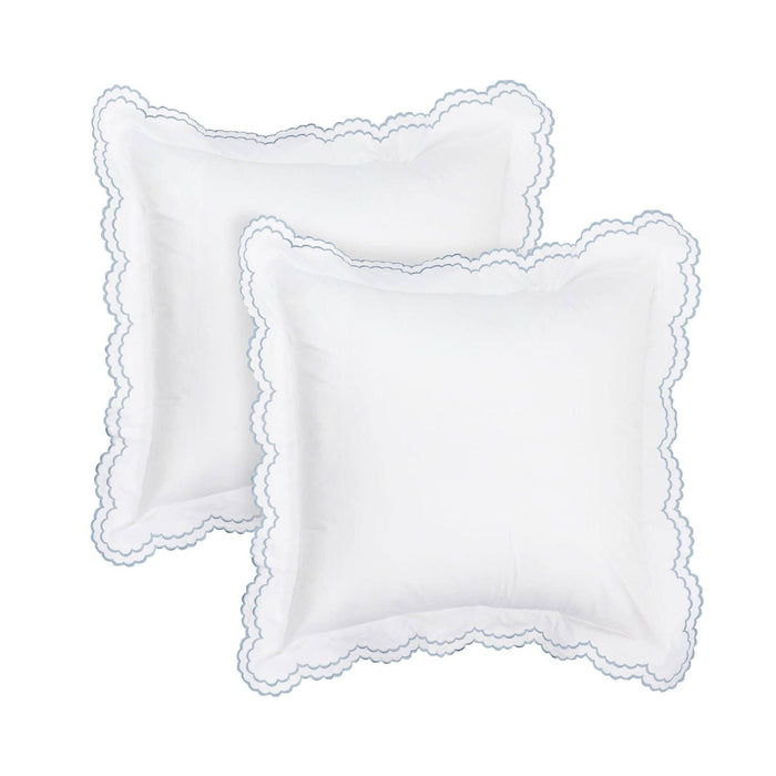 Double Scallop Embroidered Percale Euro Sham Pair - Premium Home Textiles from Mélange Home - Just $48.95! Shop now at Pat's Monograms