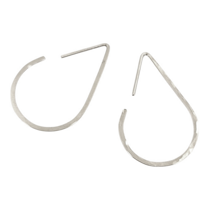 Earrings - Teardrop Hoops (Sterling Silver) by Foamy Wader
