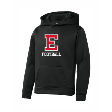 East Youth Football - Youth Sport-Tek® Sport-Wick® Fleece Hooded Pullover YST244 with full front logo
