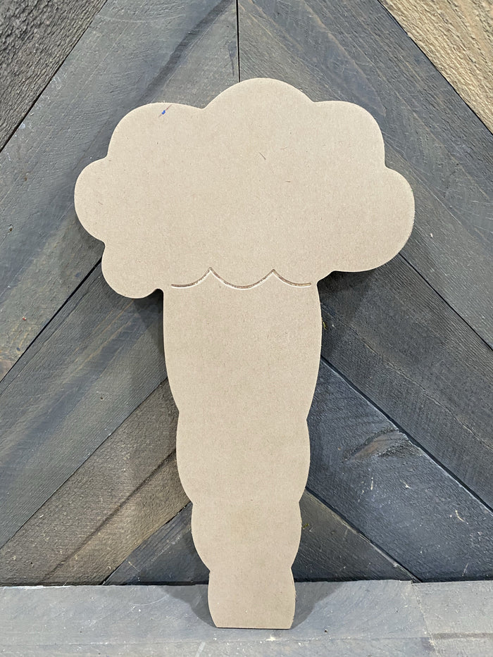 blank wooden sign of a carrot ready to be painted