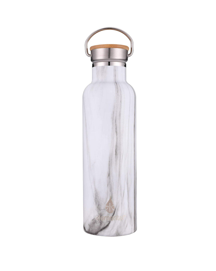 White Marble Custom Elemental Bottle - 25oz - Corporate Gifts