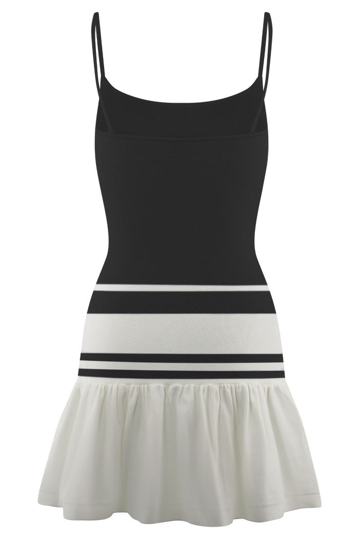 Ellison Contrast Knit Mini Dress - Black/White