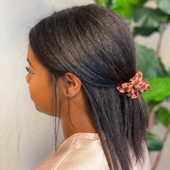 Ellison+Young - Checkerboard Hair Scrunchie Set Of 4