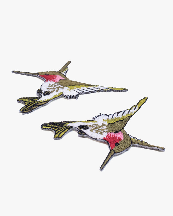 Embroidered Patch, Iron-on Applique, Hummingbird