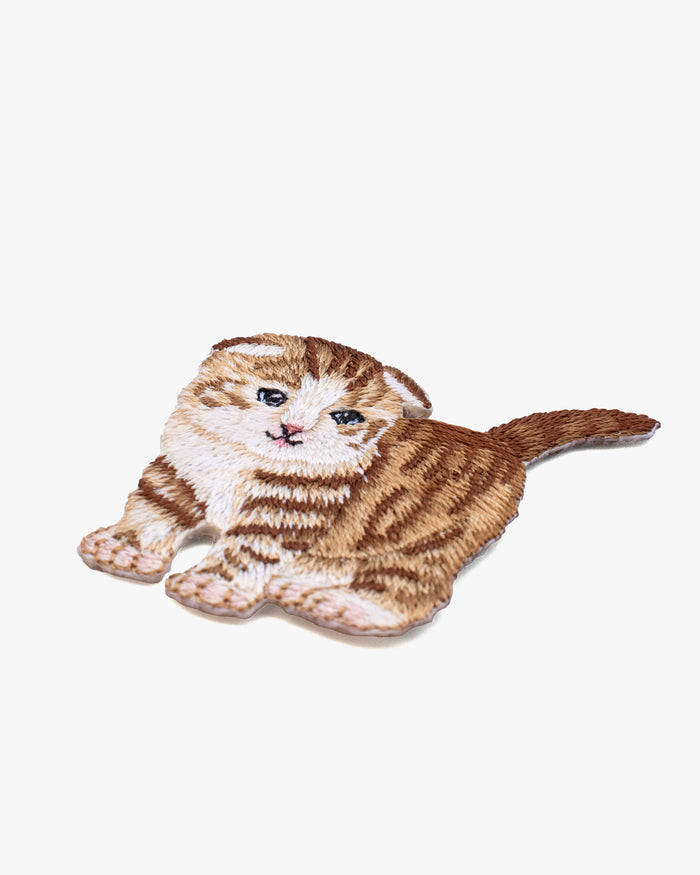 Embroidered Patch, Iron-on Applique,  Scottish Fold Kitten