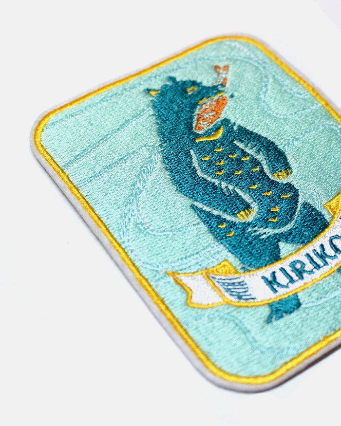 Embroidered Patch, Kuma with Fish