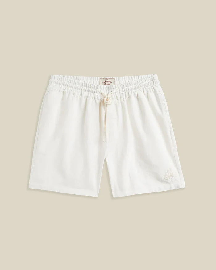Embroidery Nature Ramie Shorts- Ecru