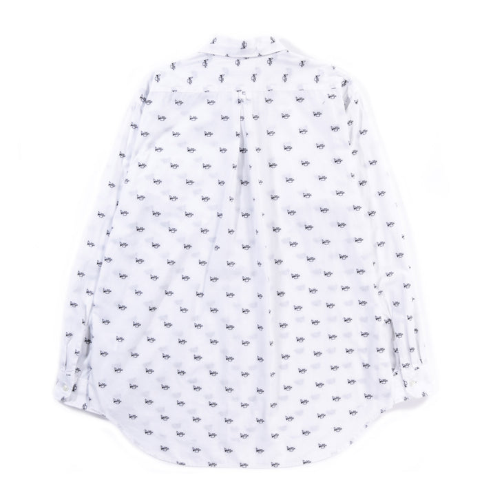 ENGINEERED GARMENTS TAB COLLAR SHIRT WHITE TRUMPET EMBROIDERY BROADCLOTH
