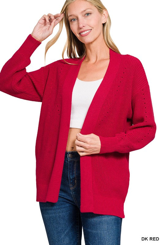 EYELET OPEN CARDIGAN SWEATER (2 colors)