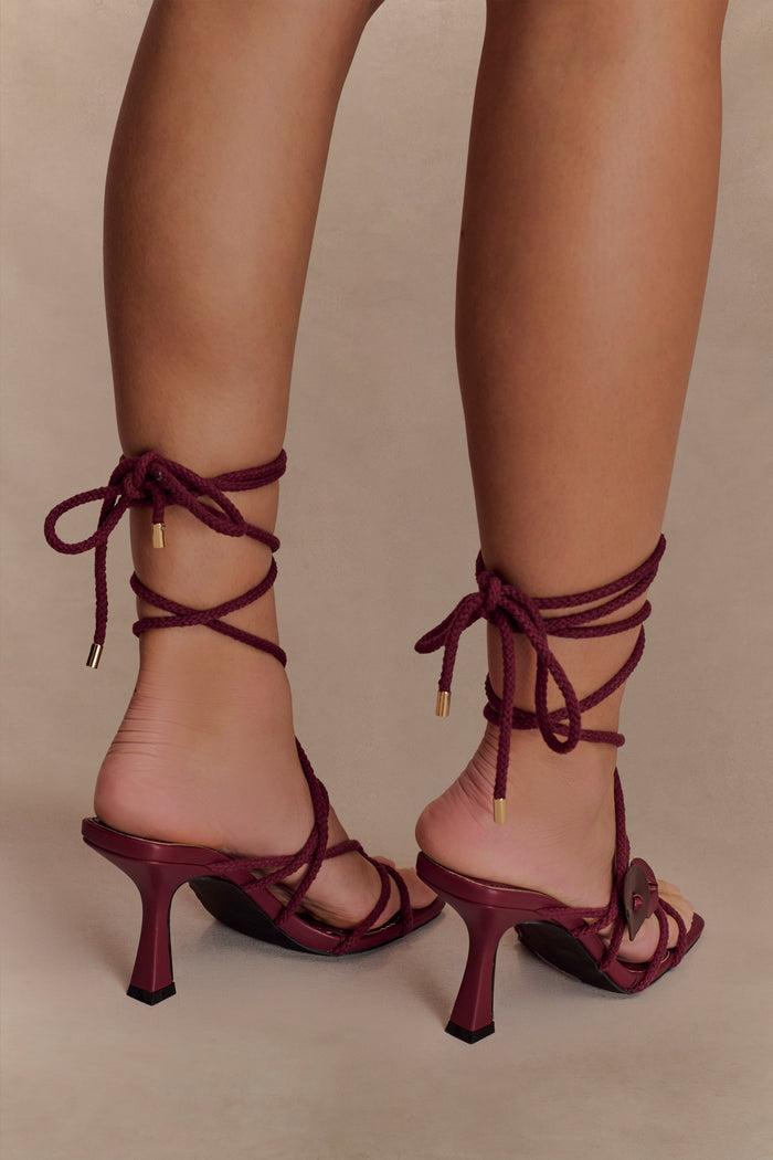 Ezekiel Strappy Sandal Heel - Wine